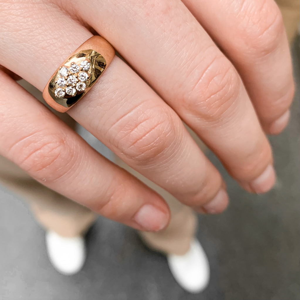 OLYMPIA, Dianysos Wide 9-Ring, Gold/White