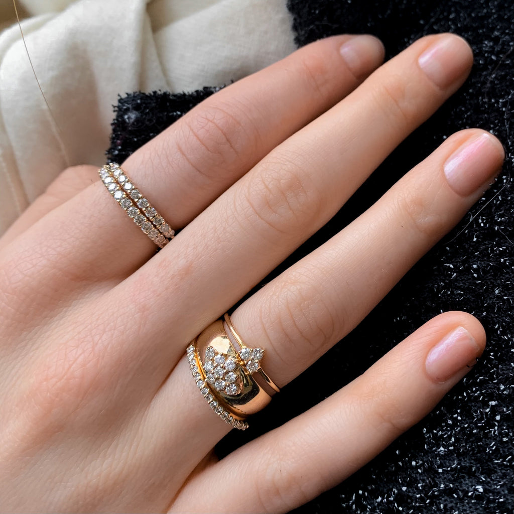 OLYMPIA, Dianysos Wide 9-Ring, Gold/White