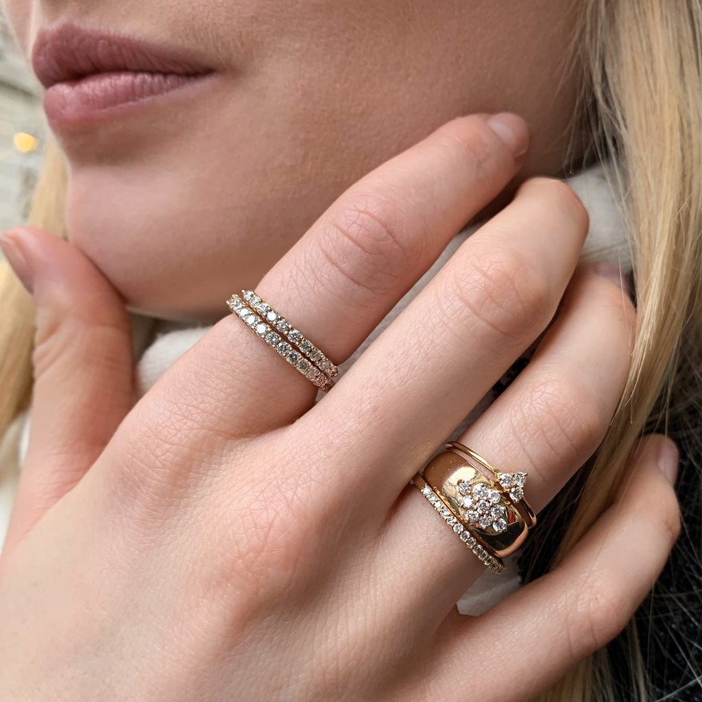 OLYMPIA, Dianysos Wide 9-Ring, Gold/White