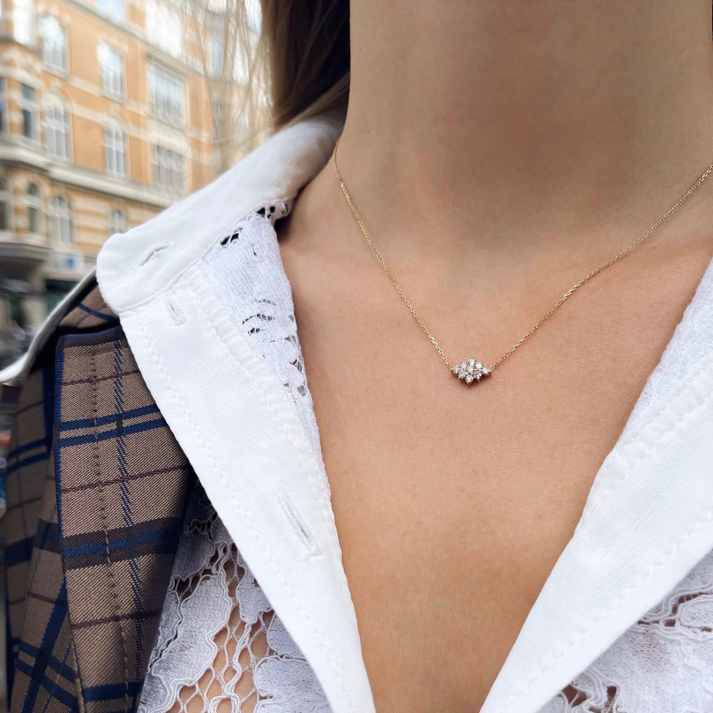 OLYMPIA, Dianysos Vertical Necklace, Gold/White