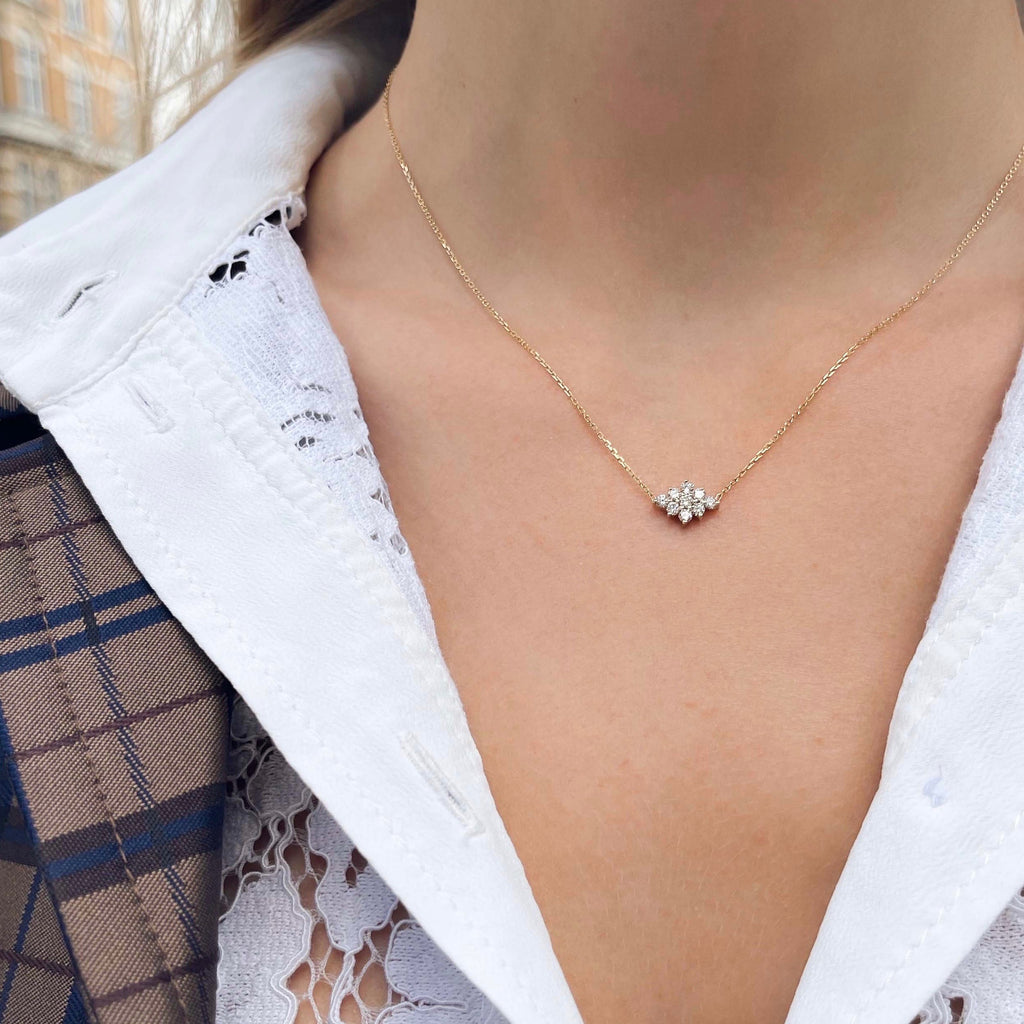 OLYMPIA, Dianysos Vertical Necklace, Gold/White