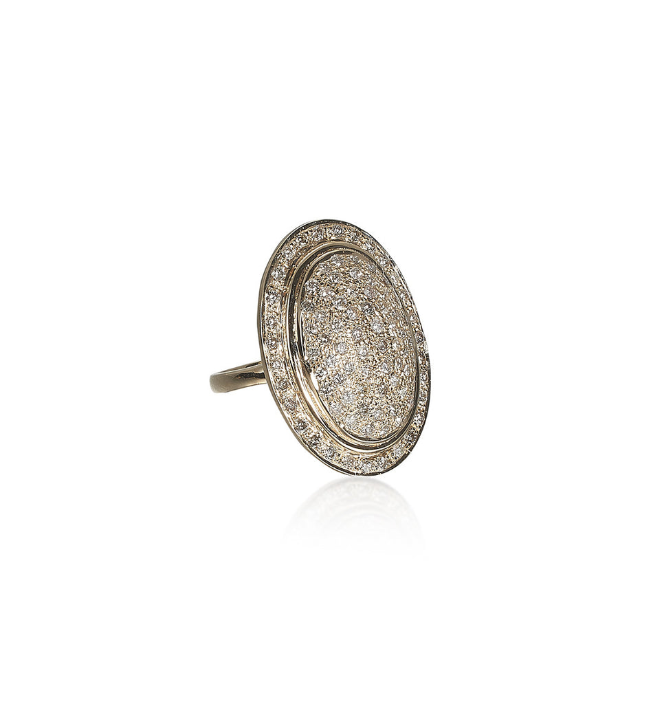 DIAMONDS, Large Oval Lined Ring