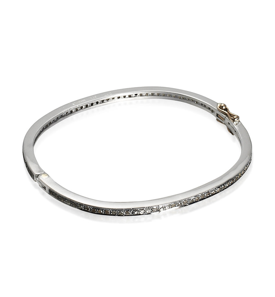 DIAMONDS, 1-Line Bangle, Silver