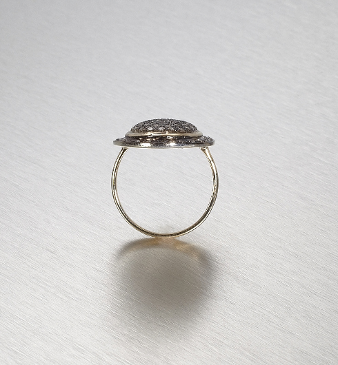 DIAMONDS, Large Oval Gold Lined Ring