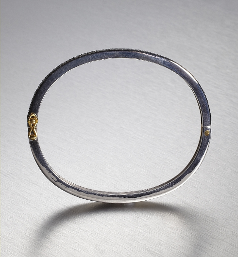 DIAMONDS, 3-Line Bangle, Silver