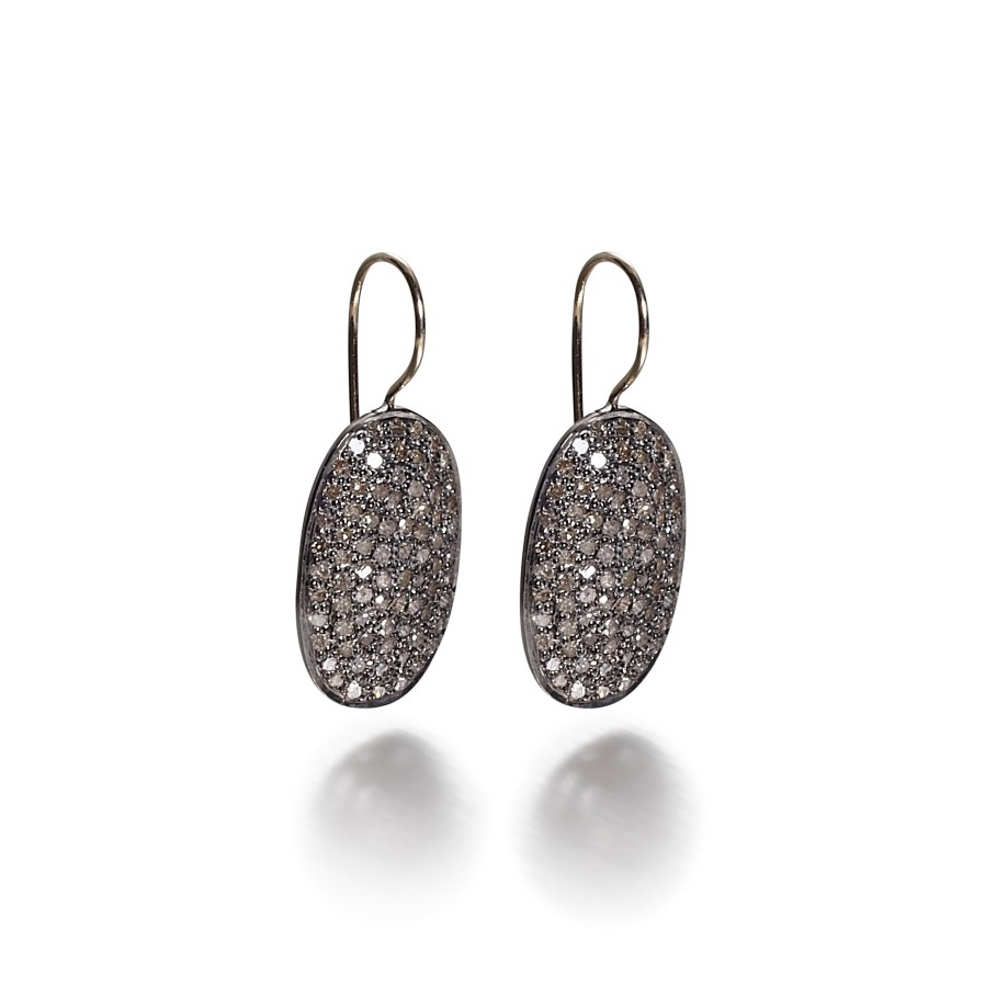 SUPER ELLIPSE, Large Earring, 2-tone/Dark