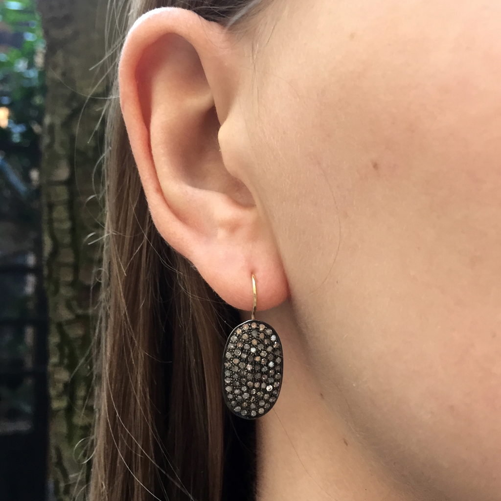 SUPER ELLIPSE, Large Earring, 2-tone/Dark