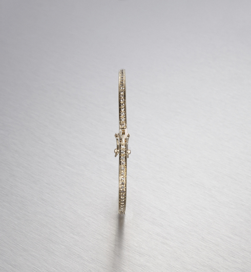 DIAMONDS, 1/1-Line Classic Bangle, gold/white