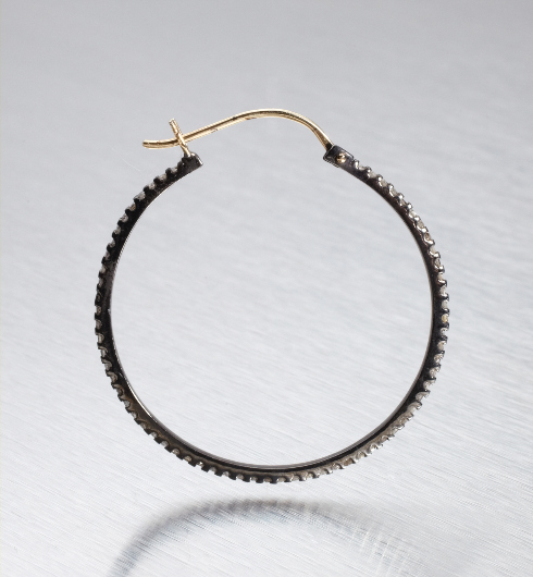 DIAMONDS, Large Hoops 40mm, Dark/gold