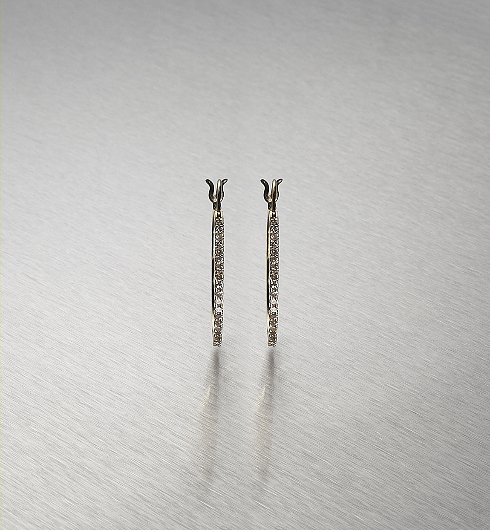 DIAMONDS, Medium Hoops 25mm, Gold