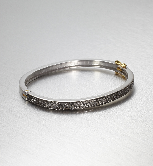 DIAMONDS, 3-Line Bangle, Silver