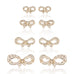 FLORENCE, Santa Maria Mini Bow Studs, Gold/Diamonds