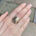 NEW VINTAGE, Large Classic Oval Ring, Gold/White
