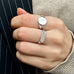RIO, Signet 2-diamonds Ring, White/White
