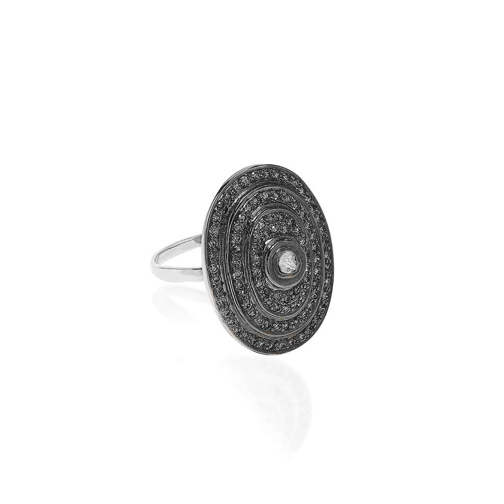 MODERN VINTAGE, Victorian Luxury Ring, Silver/Gray