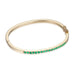 BANGLE, 1/4-Line Large Emerald Bangle, Gold/Emerald