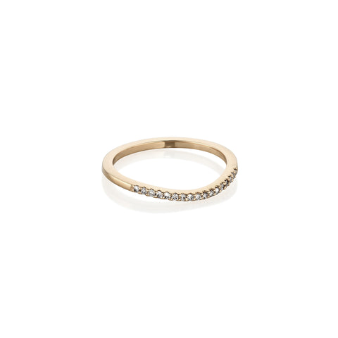 Aligned, 1/3-Line Curved 0,10 ct, Gold/White