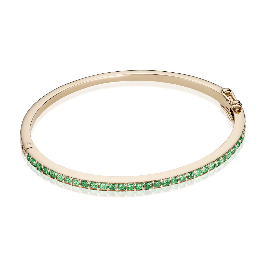 BANGLE, 1/2-Line Princess Bangle 2,25 ct, gold/emerald