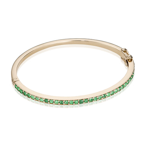 BANGLE, 1/2-Line Princess Bangle 2,25 ct, gold/emerald