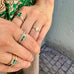 ZAMBEZI, Leya Baguette Ring 0,18ct, Gold/Emerald