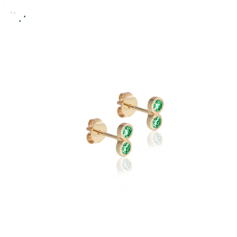 SEATTLE, Pacific Duo Studs, Gold/Emerald