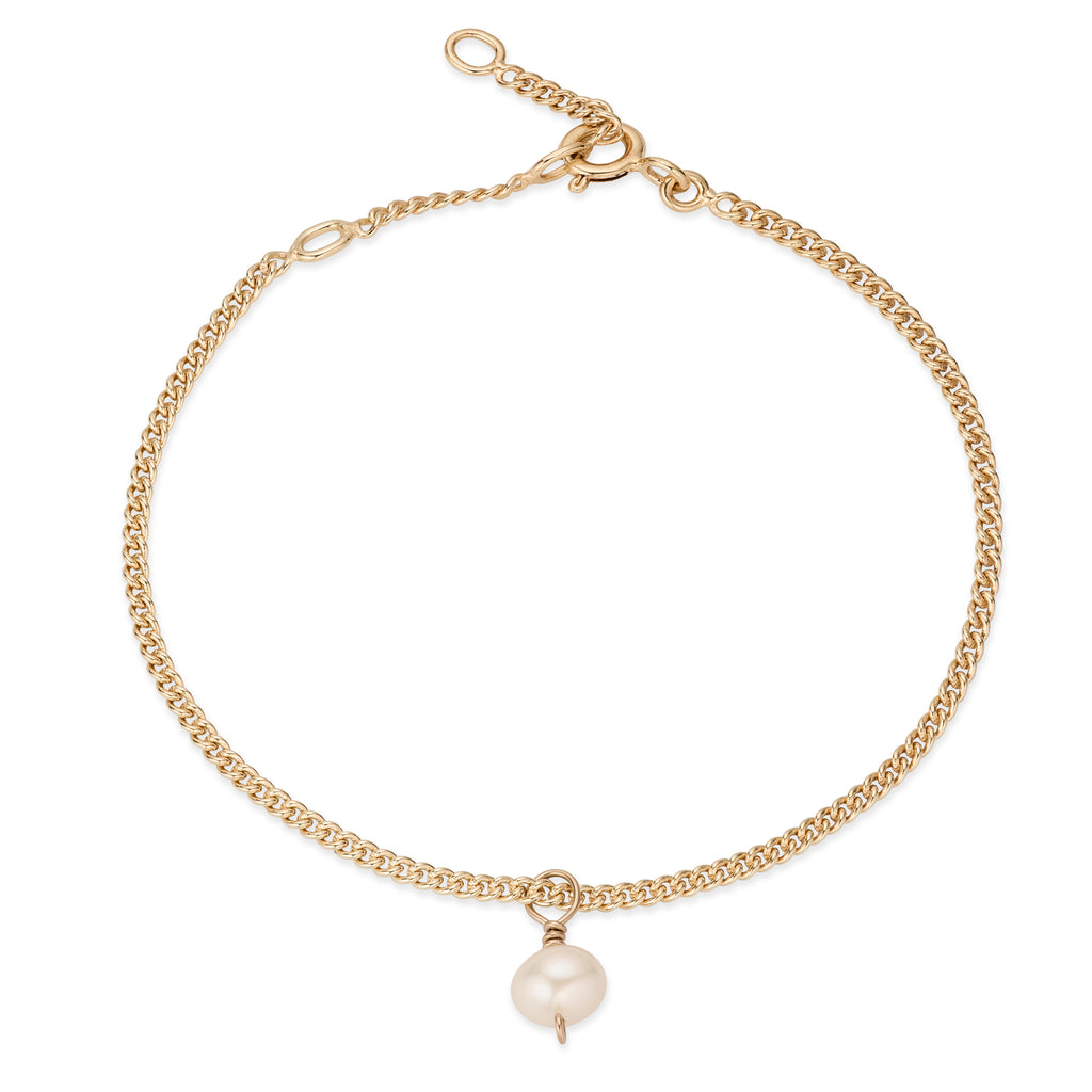 BASIC, Anchor Pearl Bracelet, WhitePearl/Golden