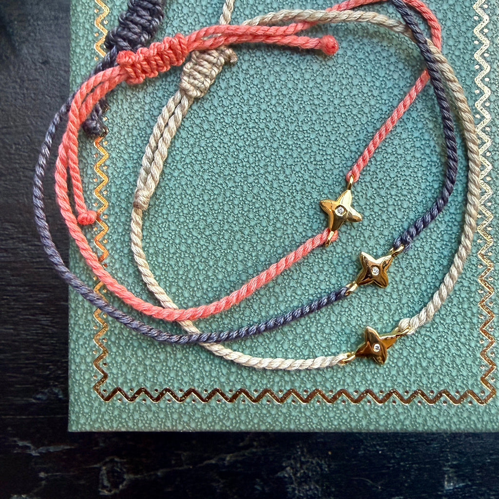 BASIC, Clover GOOD-LUCK Silk, Golden/White