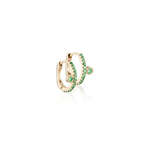 OLYMPIA, E0s Bezel-side huggies, 0,21ct 11mm, Gold/Emerald