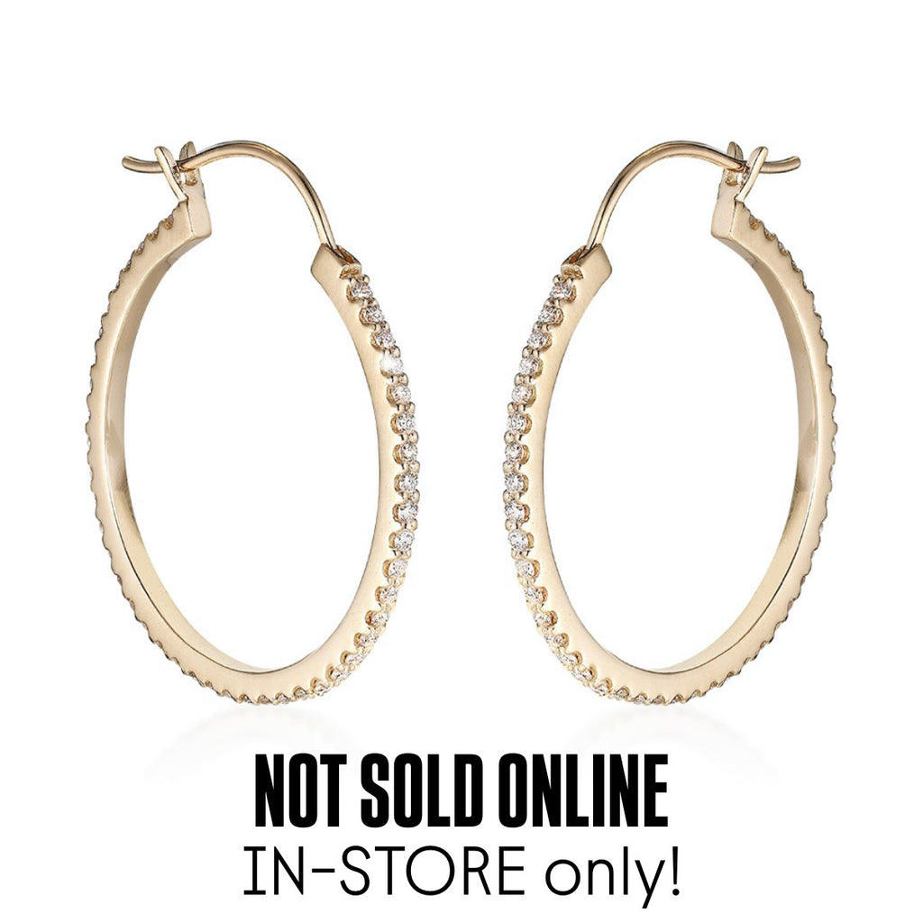 DIAMONDS, Medium Hoop 31mm, Gold