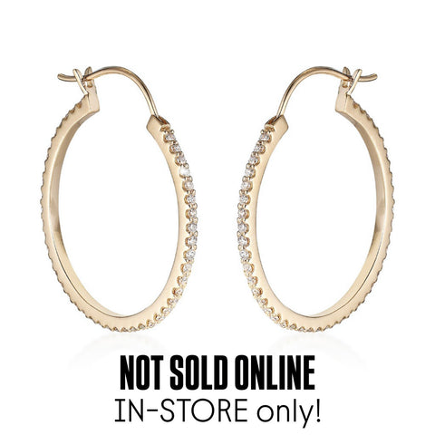 DIAMONDS, Medium Hoop 31mm, Gold