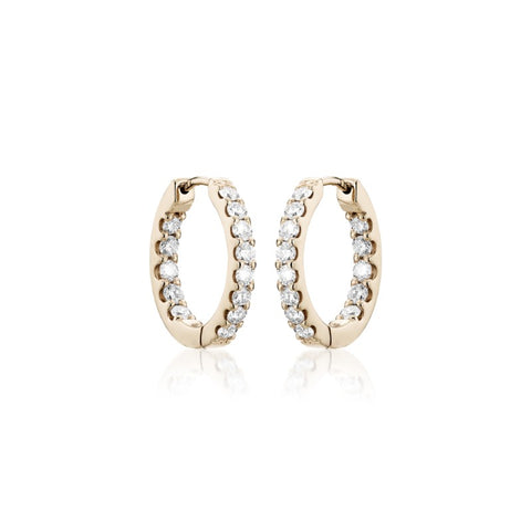 OLYMPIA, LYRA inside/out huggies 0,80ct 16mm, Gold/White