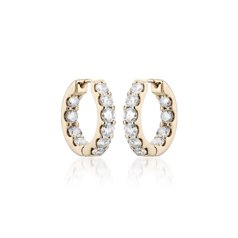 OLYMPIA, Calliope inside/out huggies 2,20ct 16mm, Gold/White