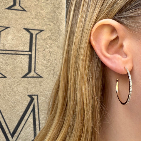 ALIGNED, Even Hoops 35mm 0,80ct, Gold/White