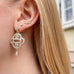 2-HEARTS, Large Earring, Gold/White