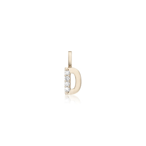 LETTERS, D Diamond Pendant 0,10ct, Gold/Diamonds