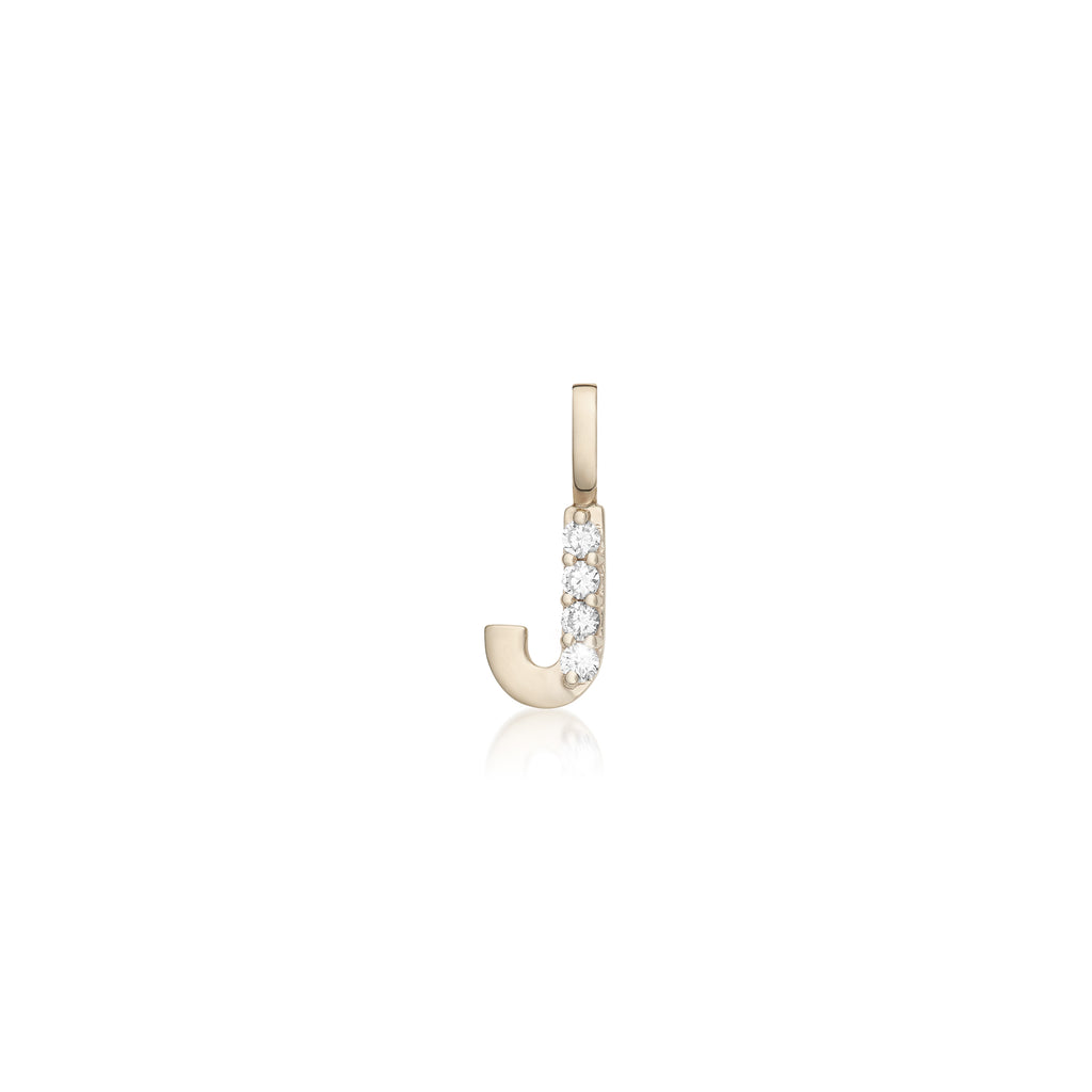 LETTERS, J Diamond Pendant 0,10ct, Gold/Diamonds