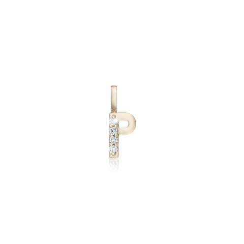 LETTERS, P Diamond Pendant 0,10ct, Gold/Diamonds