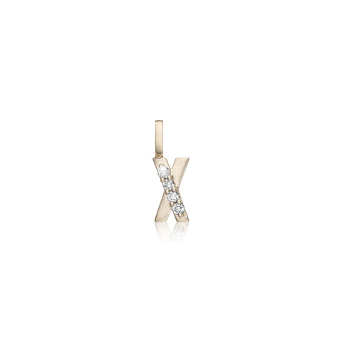 LETTERS, X Diamond Pendant 0,10ct, Gold/Diamonds