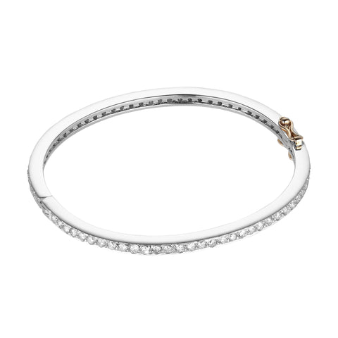 BANGLES, 1/1-Line Large Diamonds-Bangle, silver/white