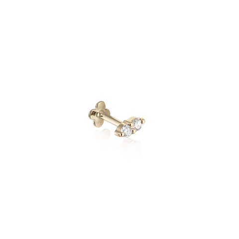 OLYMPIA, Helios PIERCING Stud, Gold/White