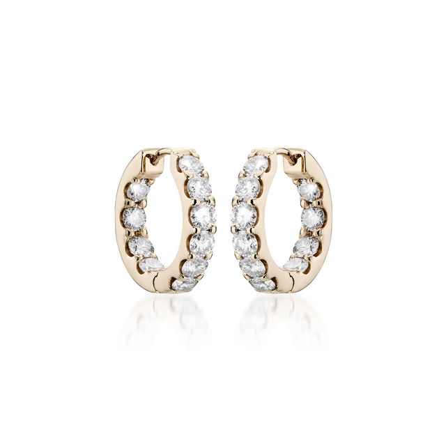 OLYMPIA, Calliope inside/out huggies 2,20ct 16mm, Gold/White