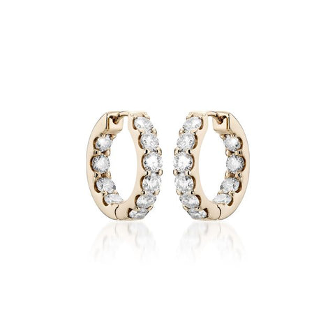 OLYMPIA, Calliope inside/out huggies 2,20ct 16mm, Gold/White