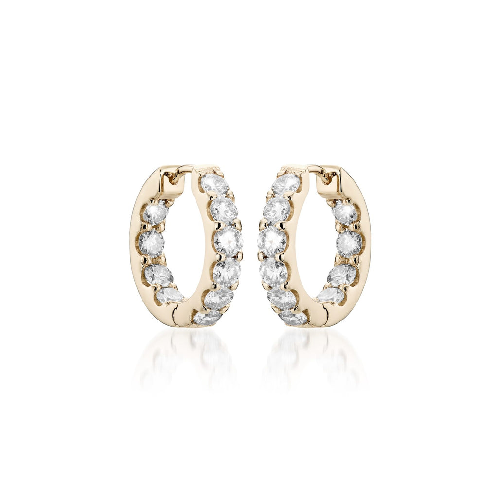 OLYMPIA, Calliope inside/out huggies 2,20ct 16mm, Gold/White