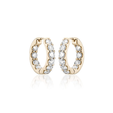 OLYMPIA, Calliope inside/out huggies 2,20ct 16mm, Gold/White