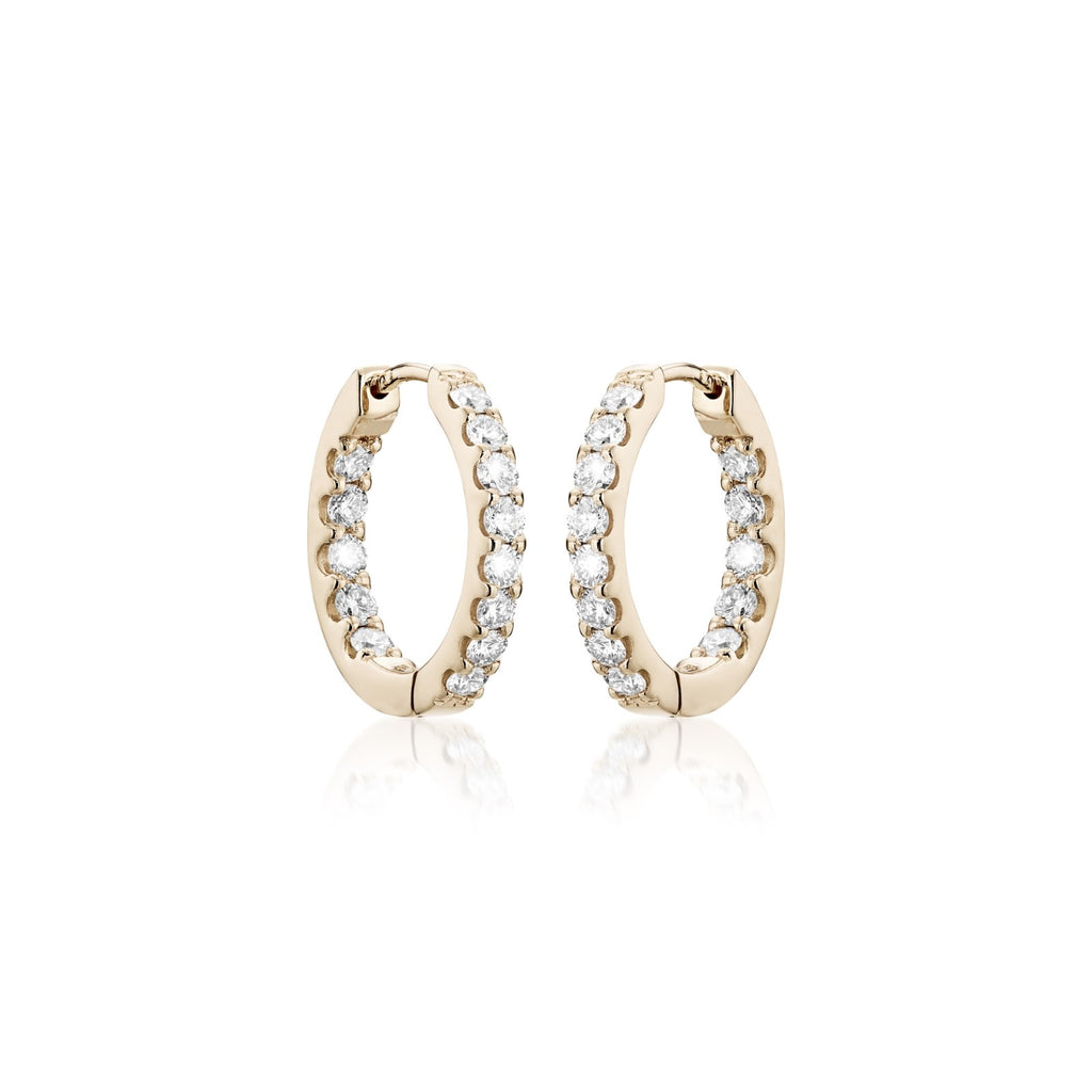 OLYMPIA, LYRA inside/out huggies 0,80ct 16mm, Gold/White