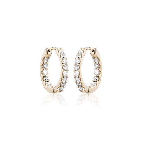 OLYMPIA, LYRA inside/out huggies 0,80ct 16mm, Gold/White