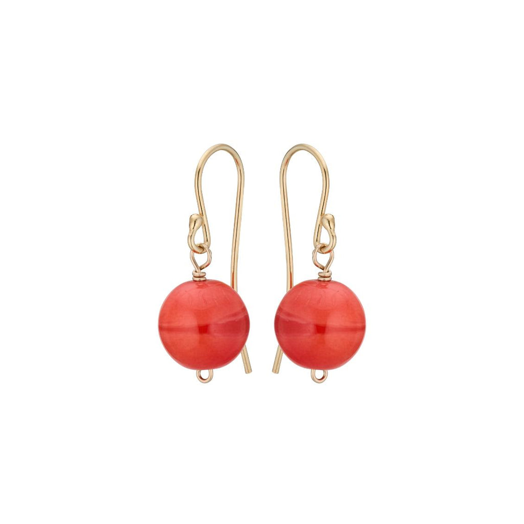 DROPS DELIGHT, Plain Ball earring, Coral Gold