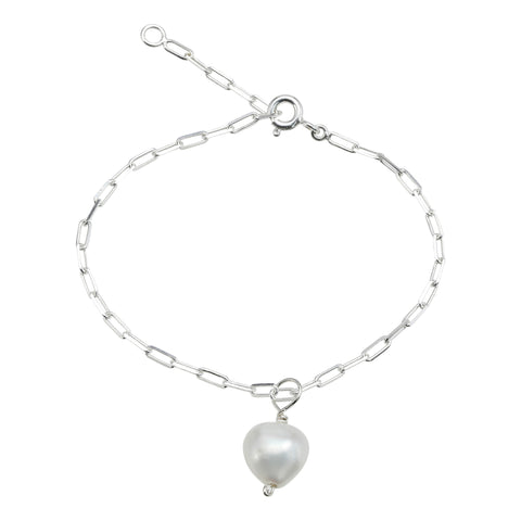 DROPS DELIGHT, Nugget pearl bracelet, Silver/White