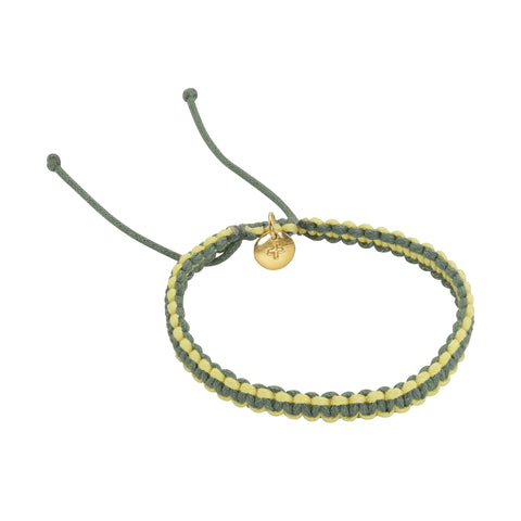BOHO BRACELETS, Braided, Green/Yellow