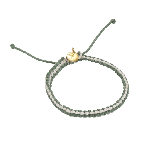 BOHO BRACELETS, Braided Green/White